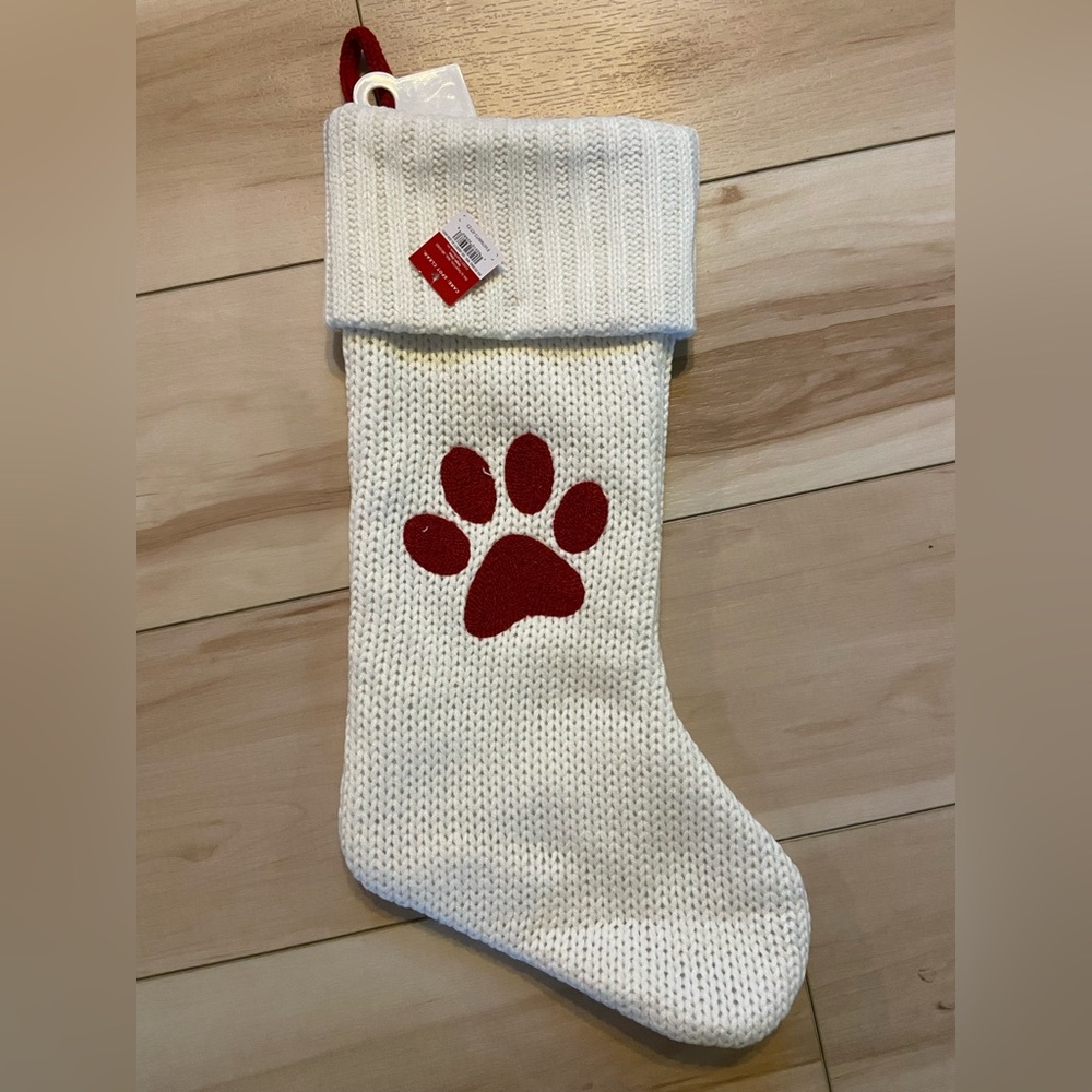 Paw Print Christmas Stocking - NWT